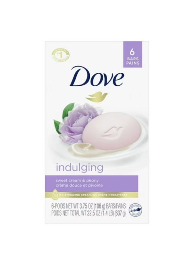 صابون دوف لتجديد إشراقة البشرة (6 × 106 جرام) - بزهر الفاوانيا وزيت الورد